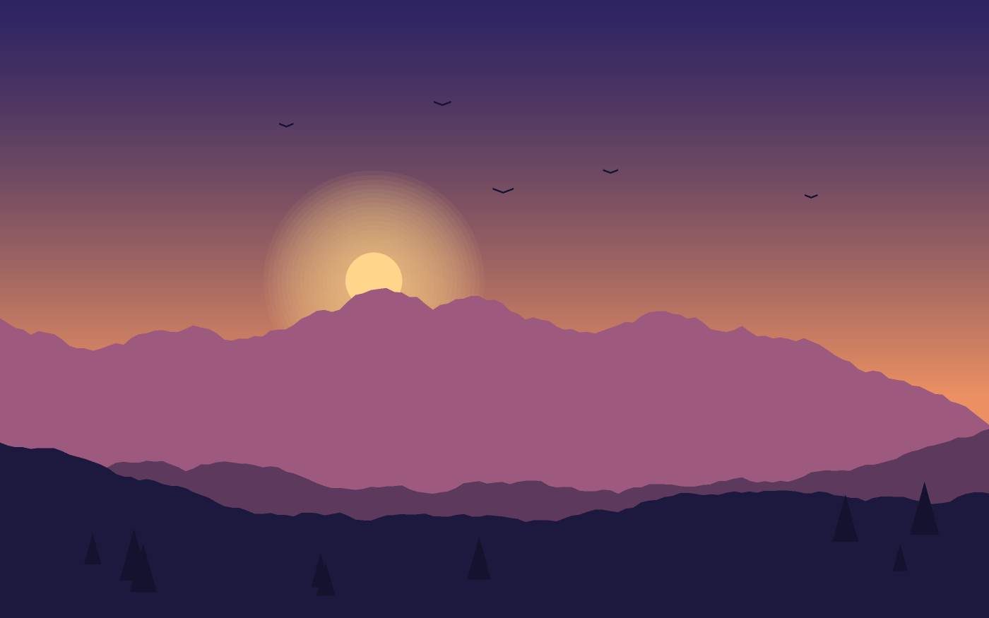 Illustrazione di un paesaggio